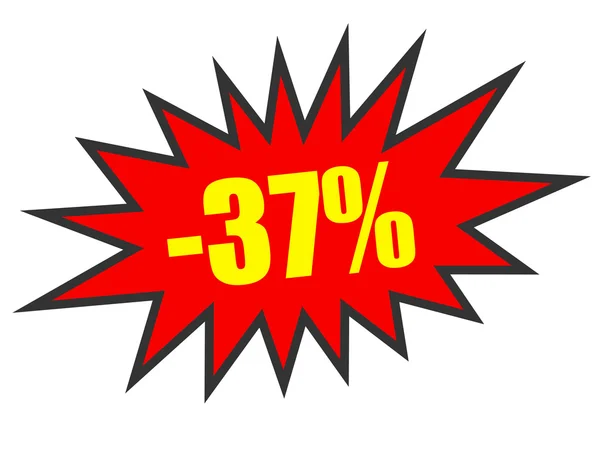 Sconto del 37%. Illustrazione 3D su sfondo bianco . — Foto Stock