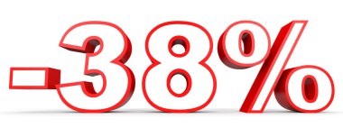 Yüzde 38 kapalı indirim. Beyaz arka plan üzerinde 3D çizim.