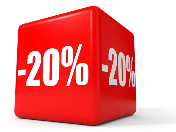 Sconto del 20%. Illustrazione 3D su sfondo bianco . — Foto Stock