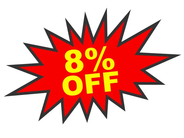 Discount 8 percent off. 3D illustration on white background. — Stock Photo, Image