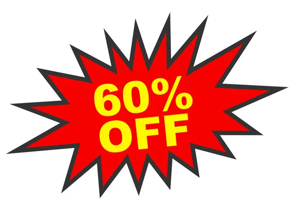 Discount 60 percent off. 3D illustration on white background. — Stock Photo, Image