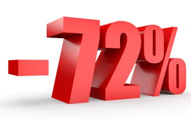 Yüzde 72 kapalı indirim. Beyaz arka plan üzerinde 3D çizim.