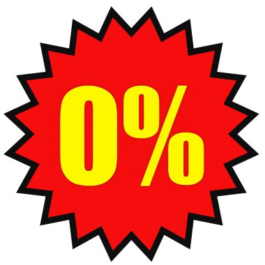 Yüzde sıfır. Beyaz arka plan üzerinde 3D çizim.