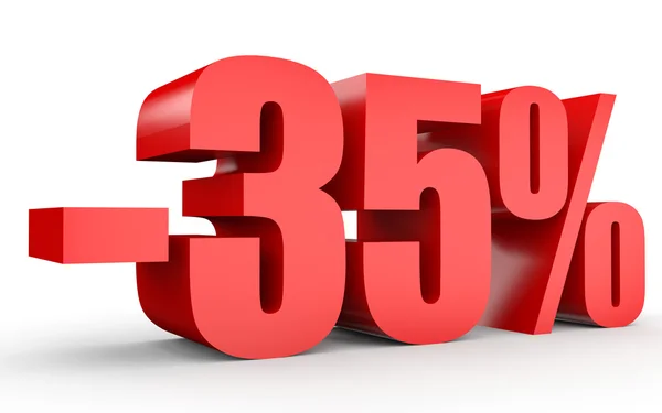 Discount 35 percent off. 3D illustration on white background. — Stock Photo, Image