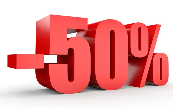 Discount 50 percent off. 3D illustration on white background. — Stock Photo, Image