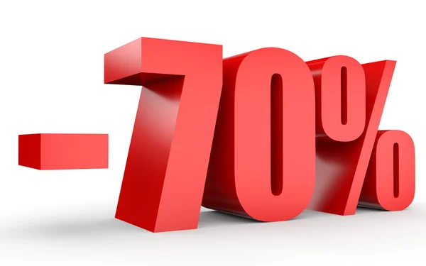 Discount 70 percent off. 3D illustration on white background. — Stock Photo, Image