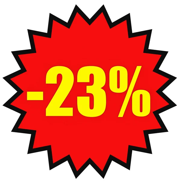 Sconto del 23%. Illustrazione 3D su sfondo bianco . — Foto Stock