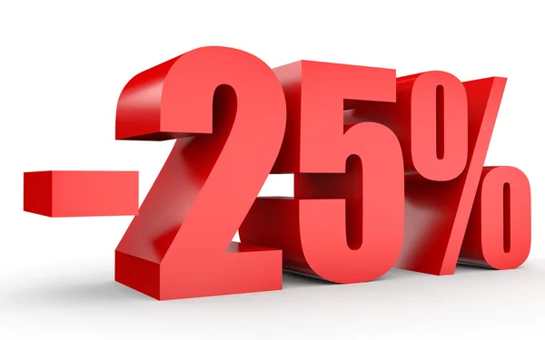 Discount 25 percent off. 3D illustration on white background. — Stock Photo, Image