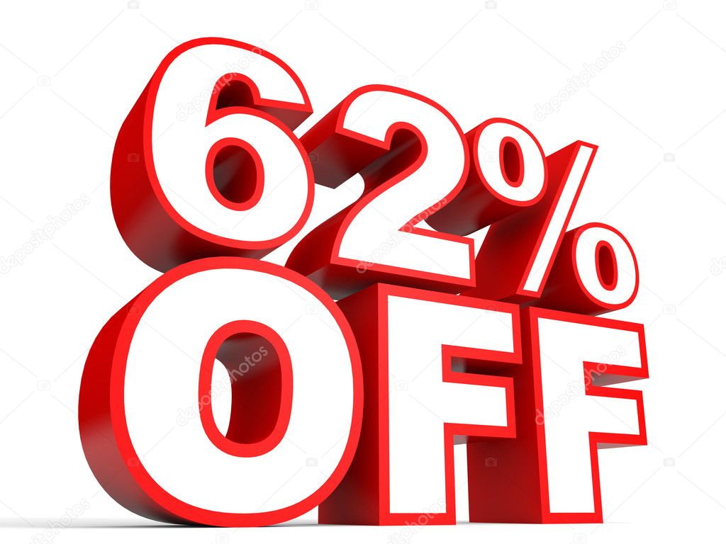 Discount 62 Percent Off 3D Illustration On White Background