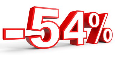 Kapalı yüzde 54 indirim. Beyaz arka plan üzerinde 3D çizim.