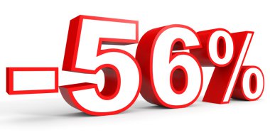 Kapalı yüzde 56 indirim. Beyaz arka plan üzerinde 3D çizim.