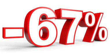 Yüzde 67 kapalı indirim. Beyaz arka plan üzerinde 3D çizim.