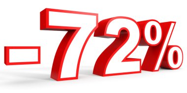 Yüzde 72 kapalı indirim. Beyaz arka plan üzerinde 3D çizim.