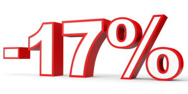 Yüzde 17 kapalı indirim. Beyaz arka plan üzerinde 3D çizim.