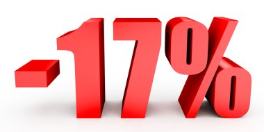 Yüzde 17 kapalı indirim. Beyaz arka plan üzerinde 3D çizim.