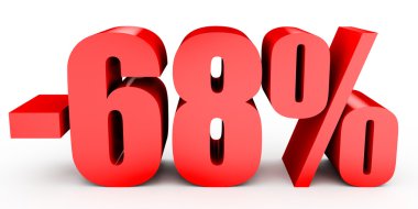 Kapalı yüzde 68 oranında indirim. Beyaz arka plan üzerinde 3D çizim.