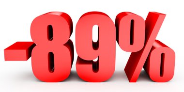 Kapalı 89 yüzde indirim. Beyaz arka plan üzerinde 3D çizim.