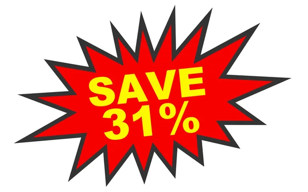 Discount 31 percent off. 3D illustration on white background. — Stock Photo, Image