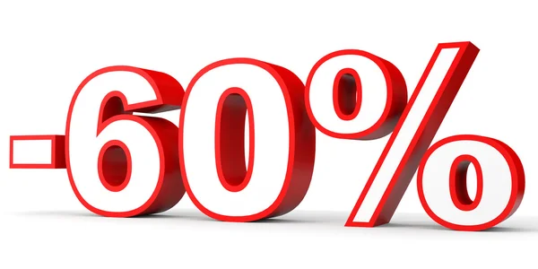 Discount 60 percent off. 3D illustration on white background. — Stock Photo, Image