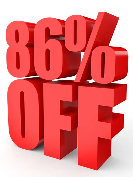 Discount 86 percent off. 3D illustration on white background. — Stock Photo, Image