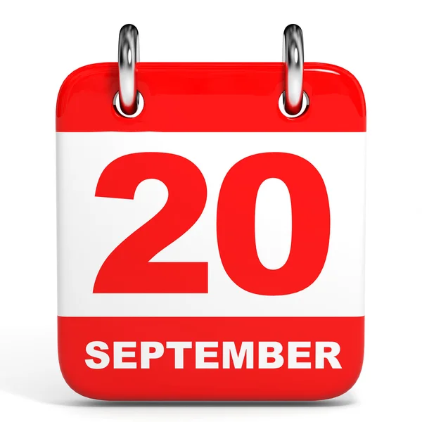 Calendário. 20 de Setembro . — Fotografia de Stock