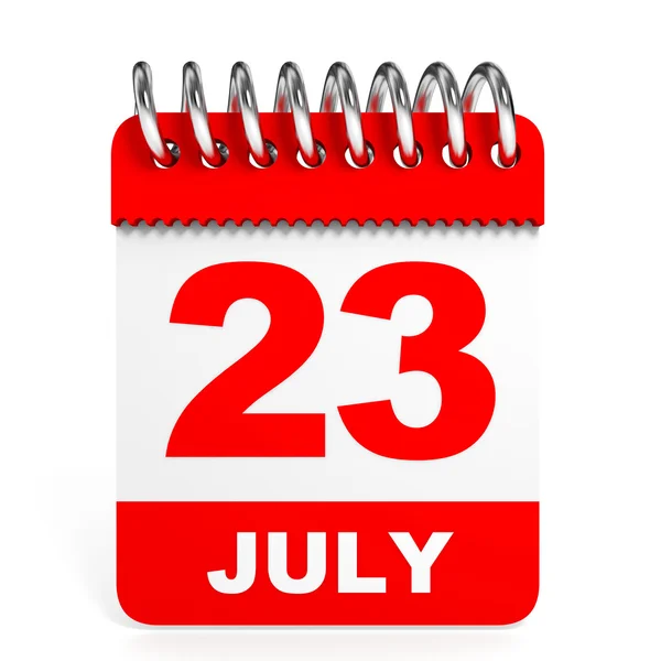Ημερολόγιο σε άσπρο φόντο. 23 Ιουλίου. — Φωτογραφία Αρχείου