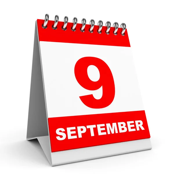Calendario. 9 de septiembre . — Foto de Stock