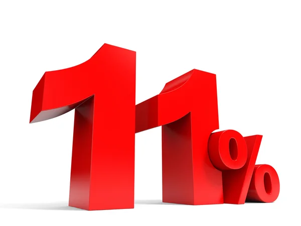 Red eleven percent off. Discount 11. — Stock Photo, Image