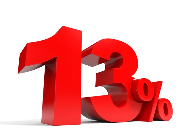 Red thirteen percent off. Discount 13. — Stock Photo, Image