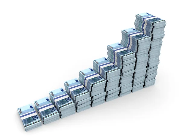 Gráfico de pilas de dinero . — Foto de Stock