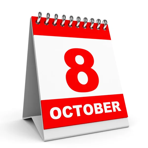 Calendario. 8 ottobre . — Foto Stock