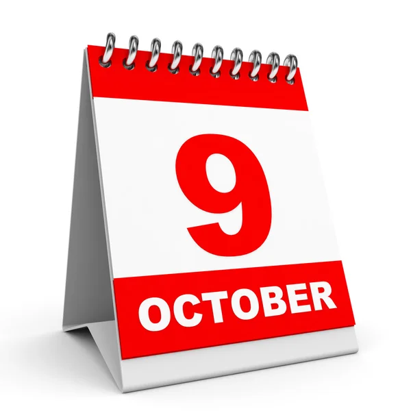 Calendar. 9 October. — Stock Photo, Image