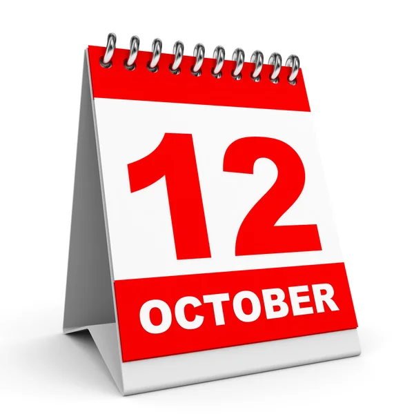 Calendario. 12 de octubre . —  Fotos de Stock
