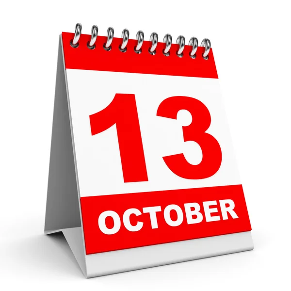 Calendario. 13 de octubre . —  Fotos de Stock