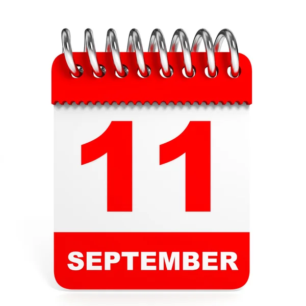 Calendar on white background. 11 September. — Stock Photo, Image