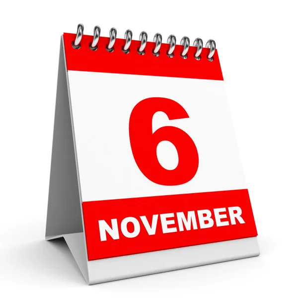 November 6. Calendar on white background. — Stock Photo © iCreative3D  #125218016
