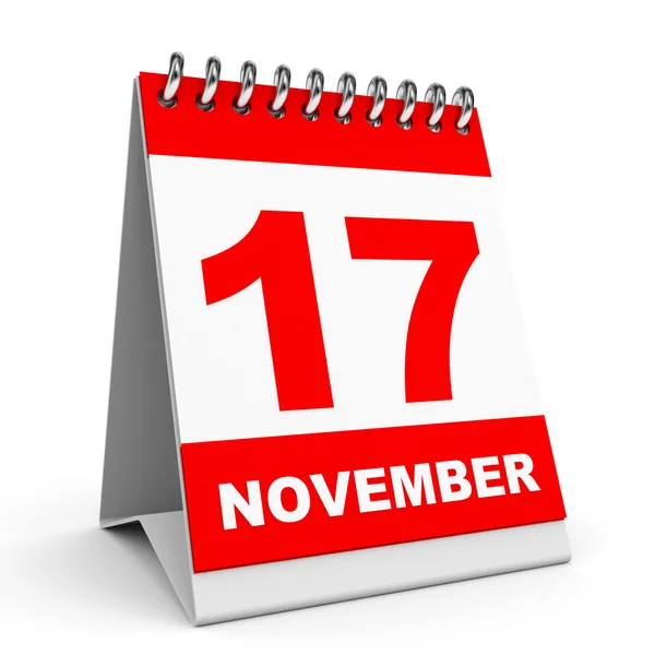 Kalendarz. 17 listopada. — Zdjęcie stockowe