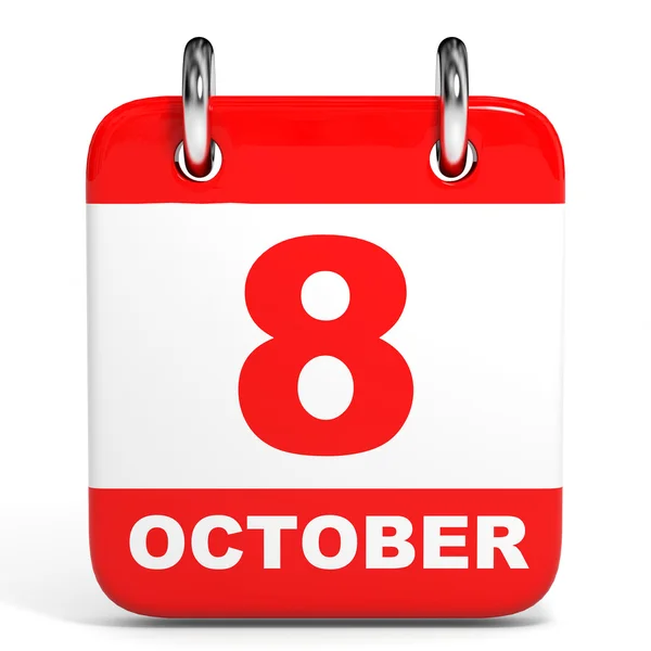 Calendar. 8 October. — Stock Photo, Image