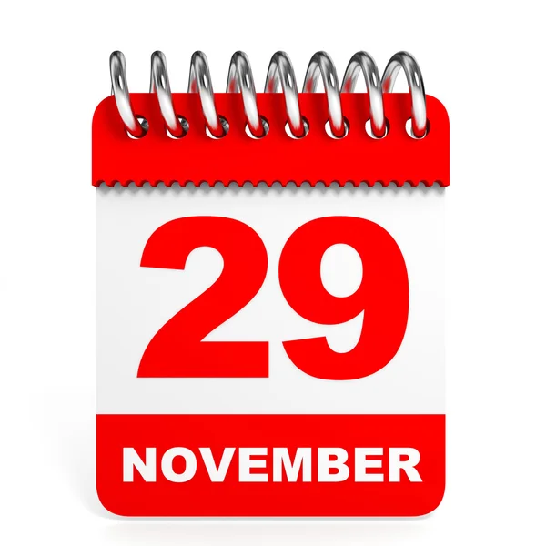 Calendar on white background. 29 November. — Stock Photo, Image