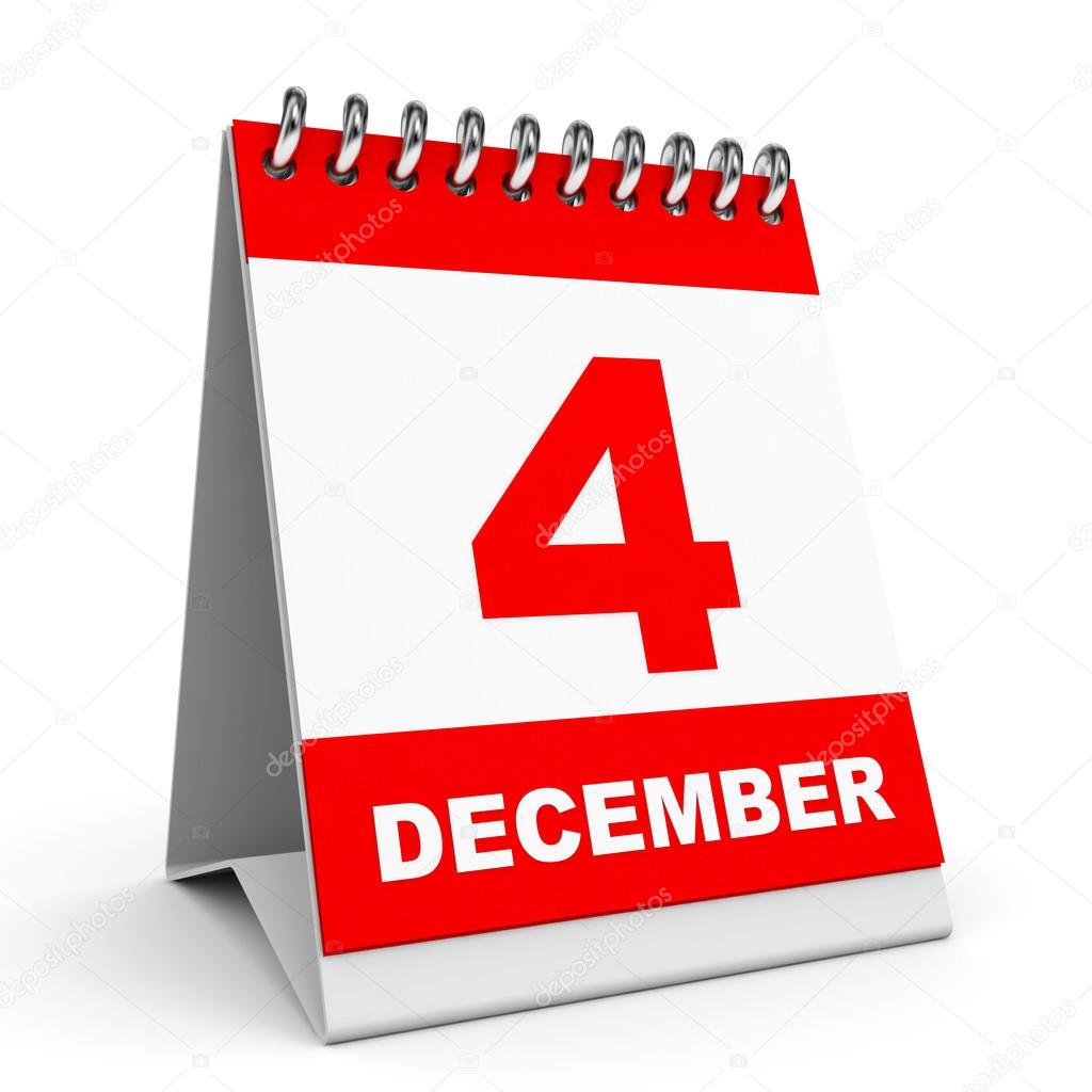 Calendario. 4 de diciembre. — Foto de stock © iCreative3D #60209833