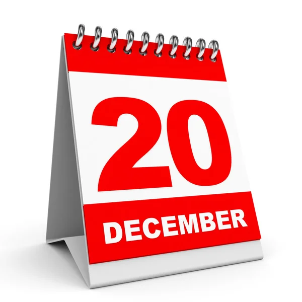 Календарь. 20 декабря . — стоковое фото