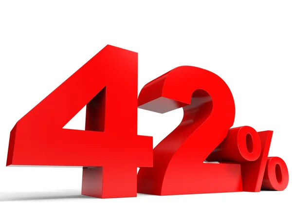Red forty two percent off. Discount 42. — Stock Photo, Image