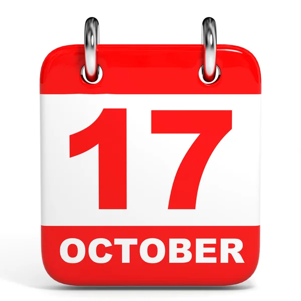 Calendario. 17 de octubre . — Foto de Stock