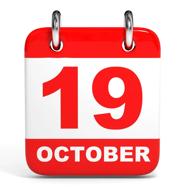 Calendario. 19 ottobre . — Foto Stock