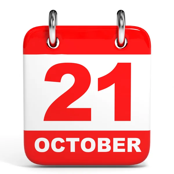 Calendario. 21 de octubre . —  Fotos de Stock