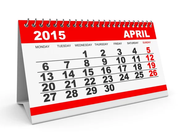 Kalender April 2015. — Stockfoto