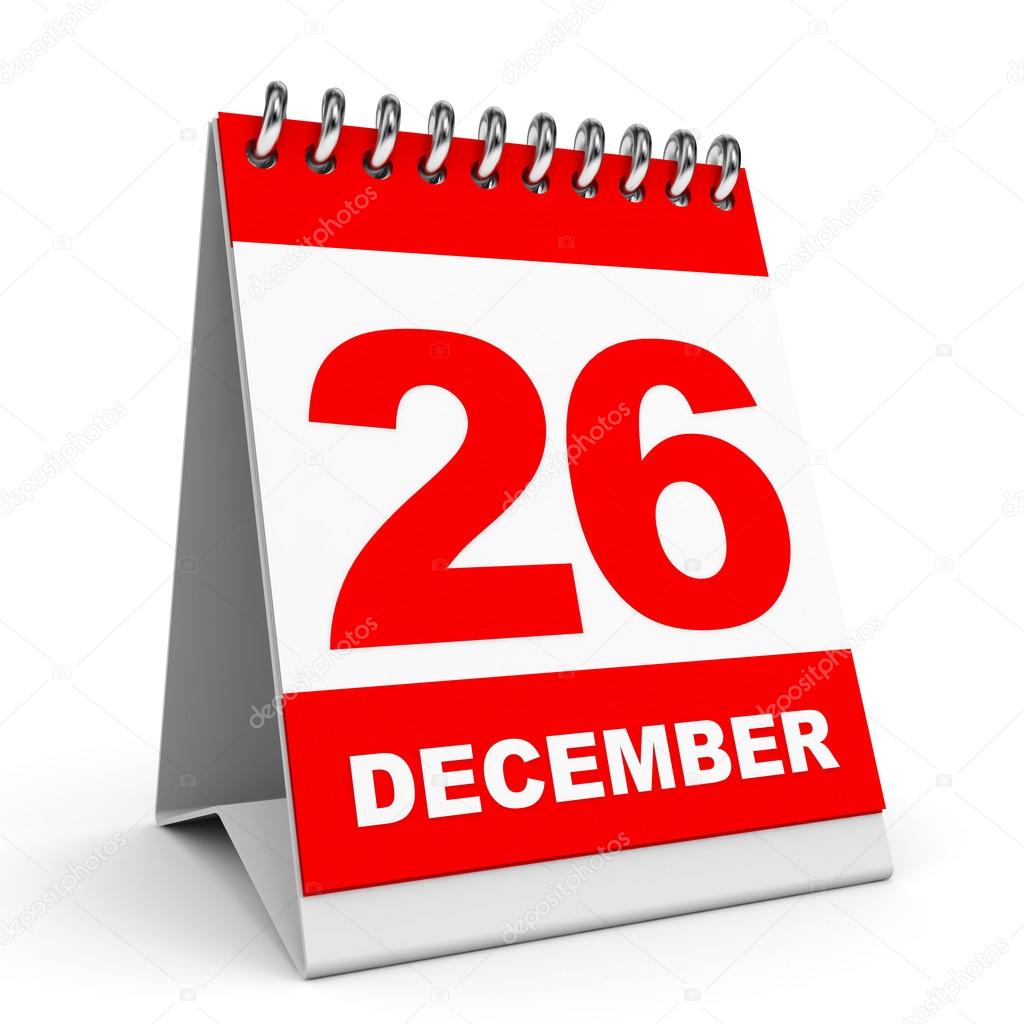 Calendrier. 26 décembre . — Photo de stock par ©iCreative3D - 60210893