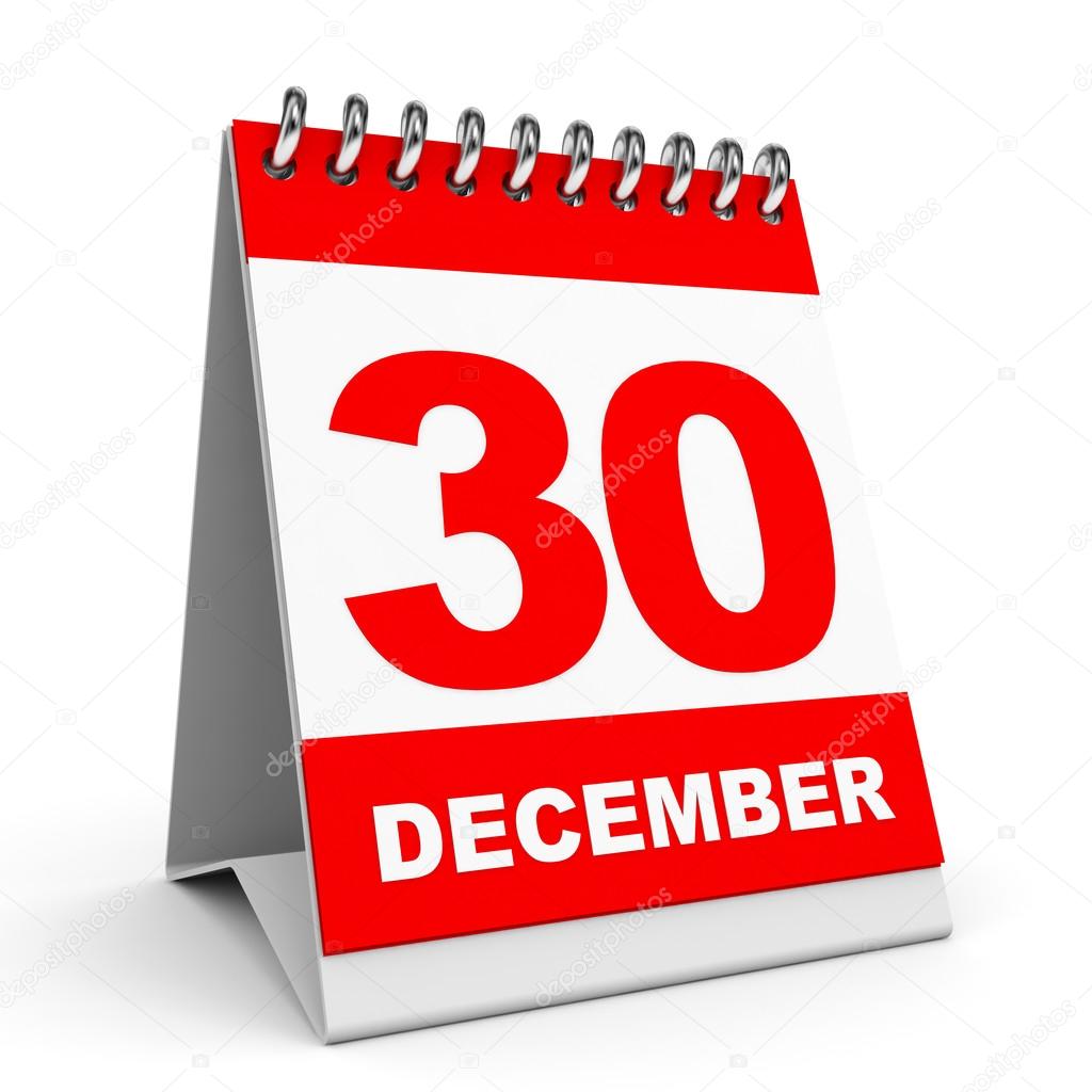 Calendar 30 December Stock Photo Image By C Icreative3d