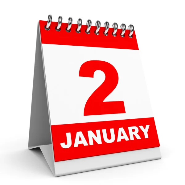 Calendario. 2 de enero . —  Fotos de Stock