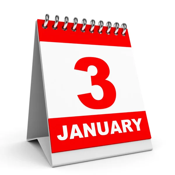 Calendario. 3 de enero . — Foto de Stock